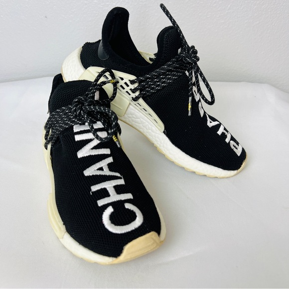 Adidas Human Race NMD Pharrell x Chanel Black Sneakers Shoes - Picture 2 of 13